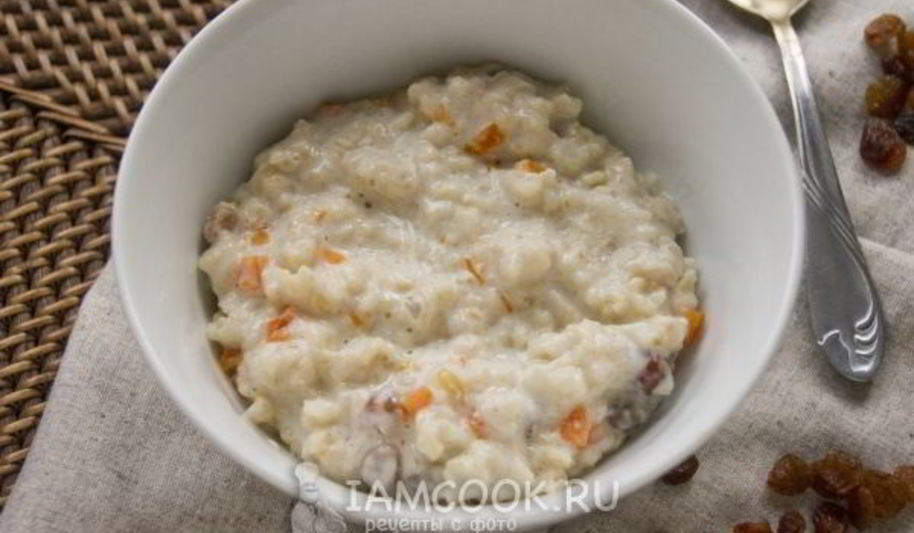 Рецепт овсяной каши на молоке с тыквой и изюмом