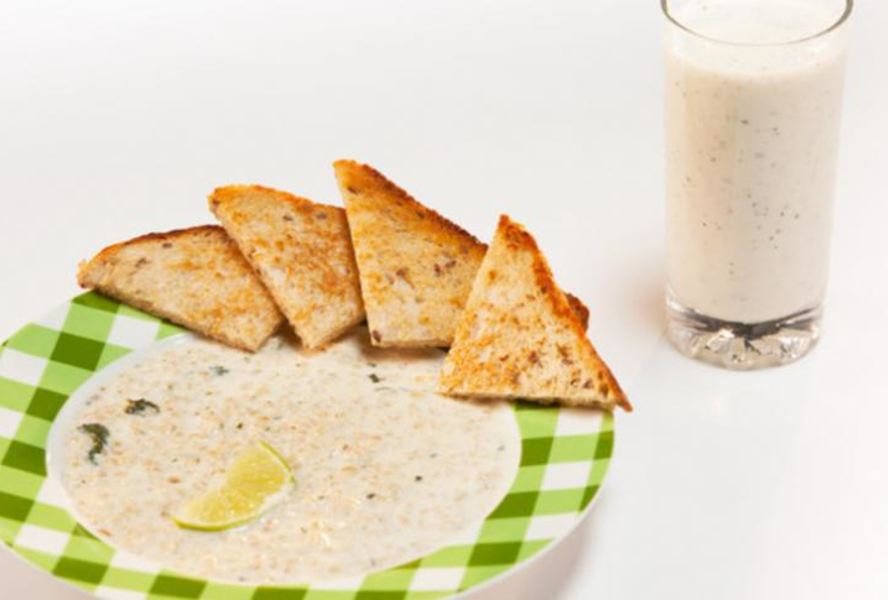 Овсяная каша на мятном молоке