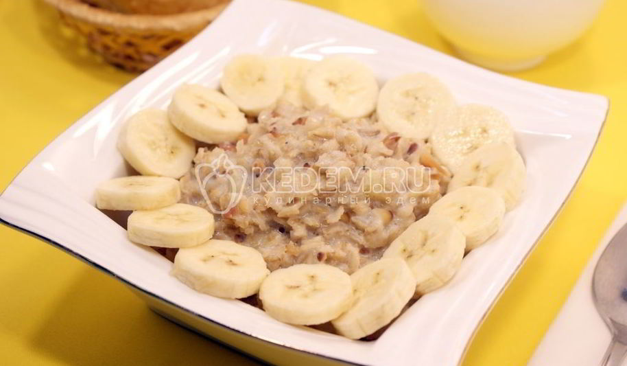 Рецепт овсяной каши с бананом
