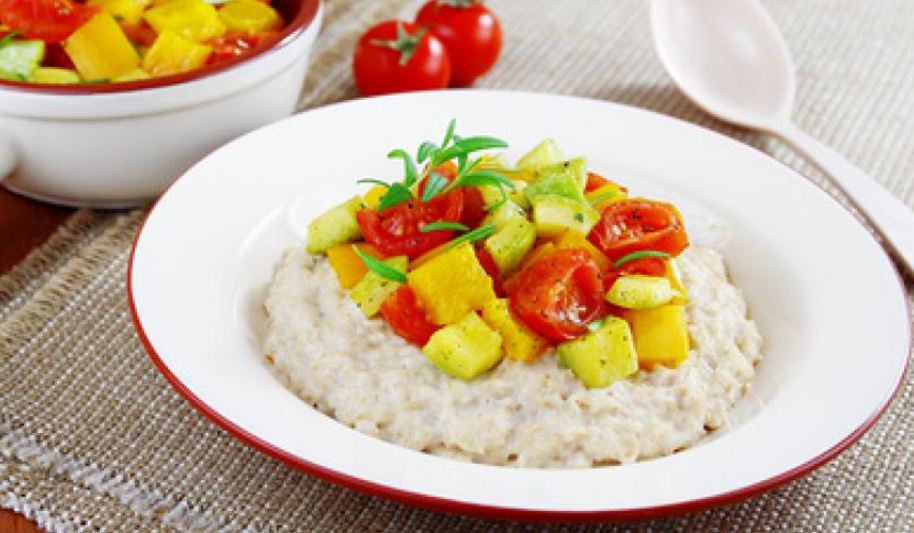 Рецепт овсяной каши с запеченными овощами и розмарином