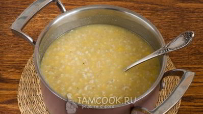 гороховая каша с перловкой и сыром