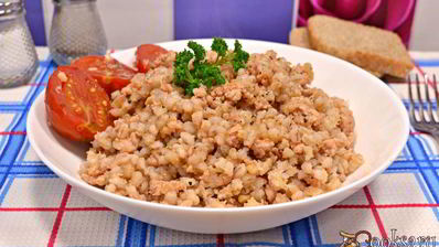 каша перловая с куриным фаршем