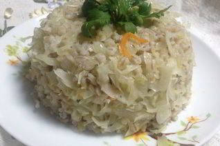 Перловая каша с квашеной капустой