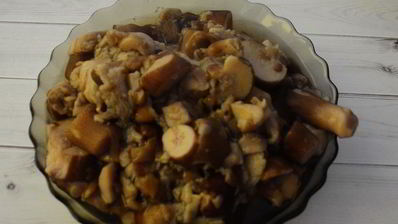 перловка с белыми грибами