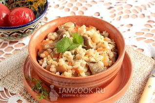 Перловка с грибами и луком