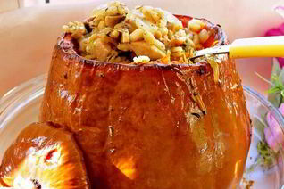 Перловка с грибами в тыкве