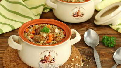 перловка с мясом в горшочке в духовке