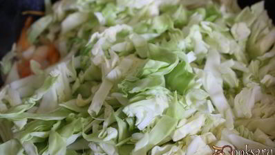 вкусная перловая каша с мясным фаршем и овощами