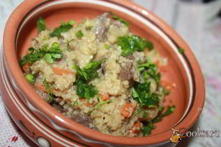 Пшеничная каша с мясом в мультиварке