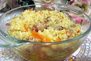 Пшеничная каша с тушеной свининой