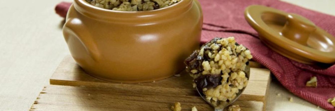 Пшенная каша с черносливом и орехами