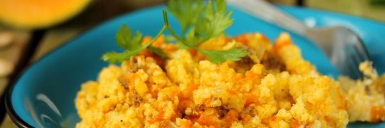 Пшенная каша с фаршем и тыквой в мультиварке