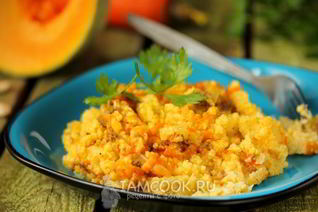 Пшенная каша с фаршем и тыквой в мультиварке