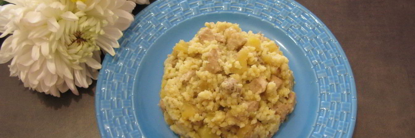 Пшенная каша с картофелем и свининой