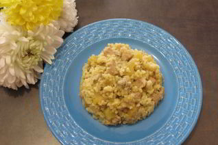 Пшенная каша с картофелем и свининой