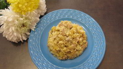 пшенная каша с картофелем и свининой