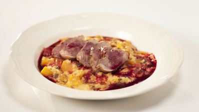 пшенная каша с тыквой и утиной грудкой