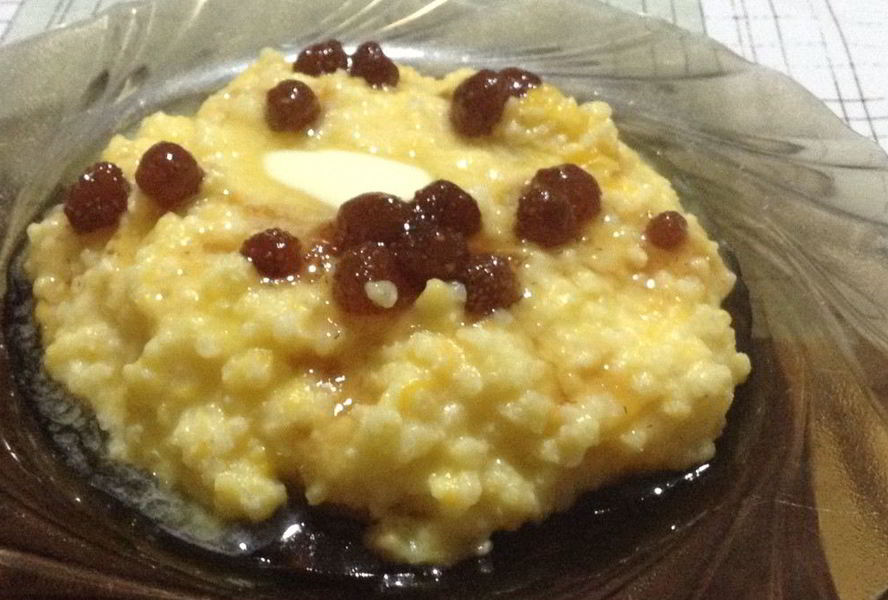 Пшенная каша с тыквой и вареньем