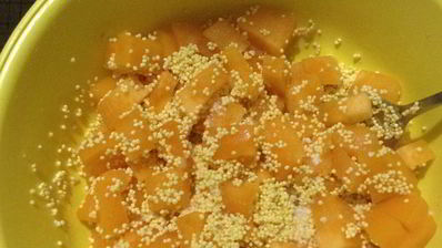 пшенная каша с тыквой и вареньем