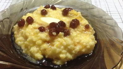 пшенная каша с тыквой и вареньем