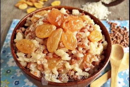 Гречнево-рисовая каша на молоке