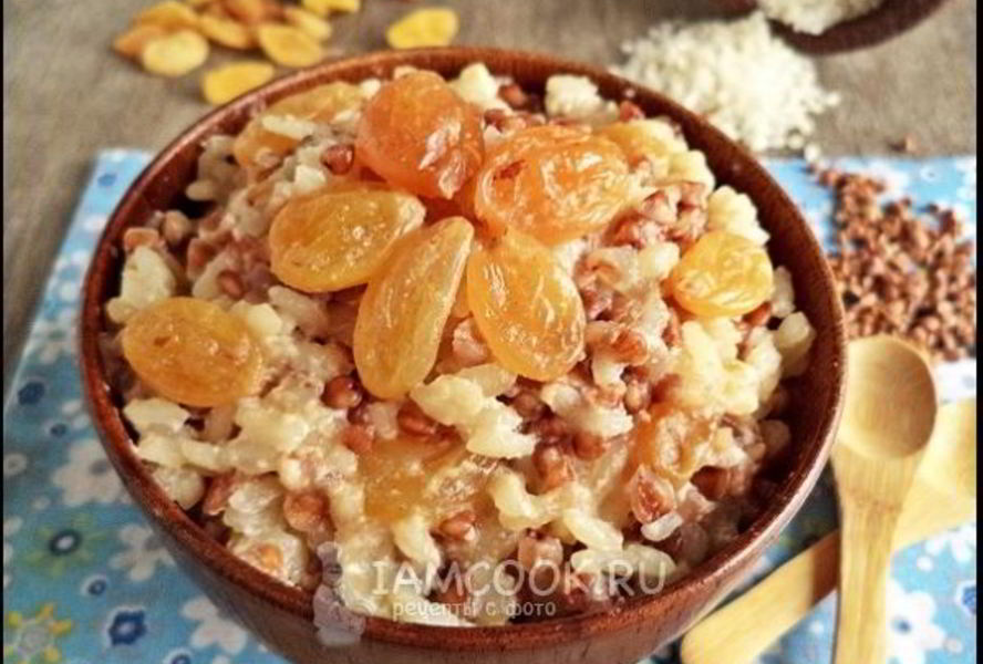 Гречнево-рисовая каша на молоке