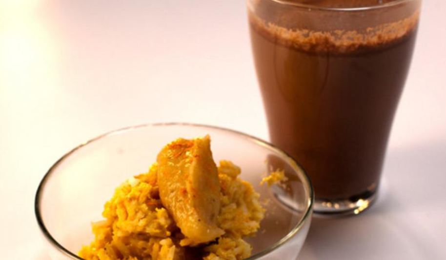 Рецепт рисовой каши с банановой карамелью и какао