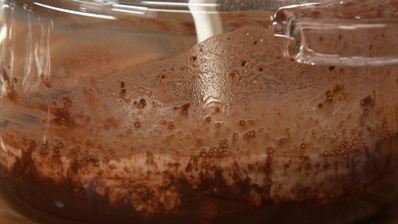 рисовая каша с банановой карамелью и какао