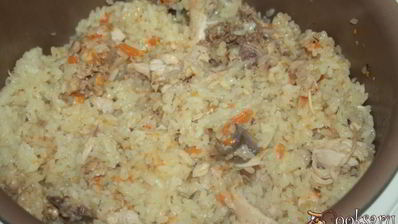 рисовая каша с домашней курицей в мультиварке