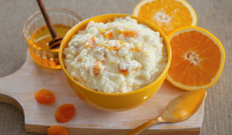 Рецепт рисовой каши с курагой и соком апельсина