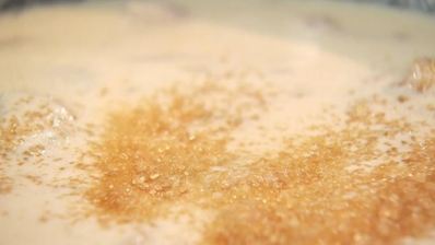 рисовая каша с ревенем и тосты с кремом из ревеня