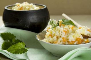 Рисовая каша с тыквой и яблоком