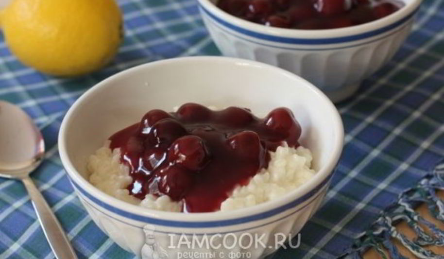 Рецепт рисовой каши с вишневым киселем