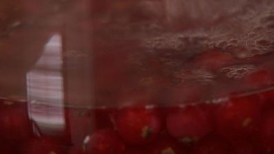 рисовая каша с жареным яблоком и кремом из манго