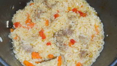 рисовая каша со свининой и овощами в мультиварке