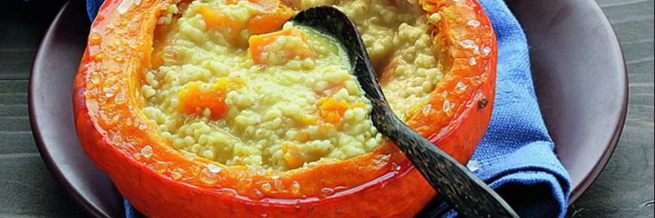 Тыквенная каша с пшеном и курагой