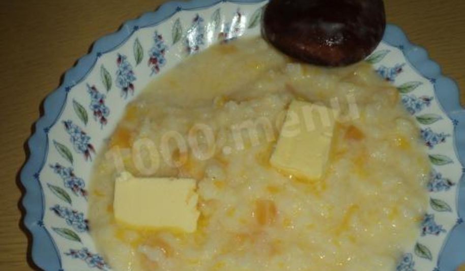 Рецепт тыквенной каши с рисом на молоке