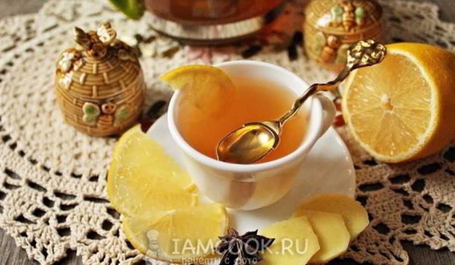 Рецепт чая имбирного с лимоном и медом