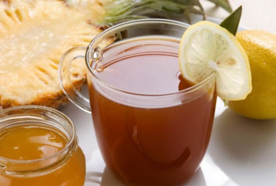 Чай с ананасовым соком и лимоном
