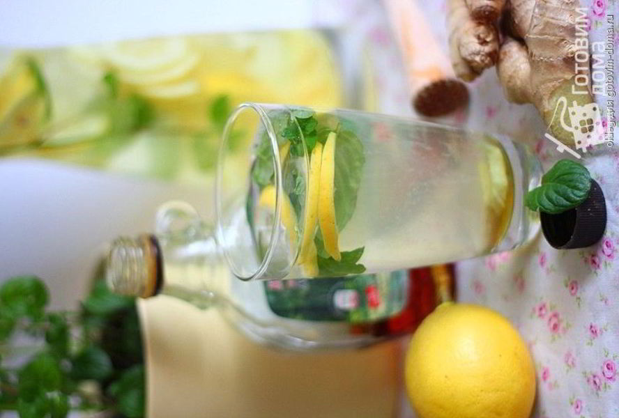 Горячий лимонный чай с имбирем и мятой Франкфурт