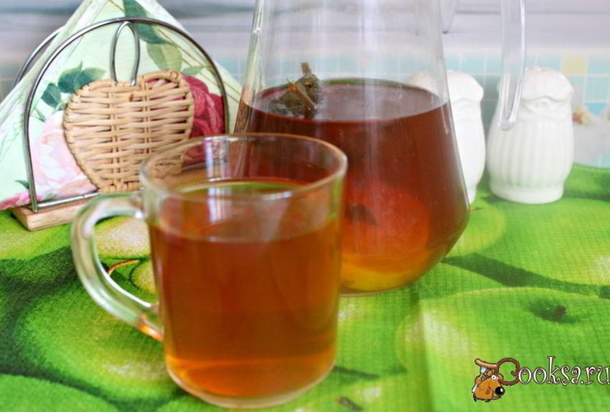 Холодный чай с мятой, имбирем и лимоном