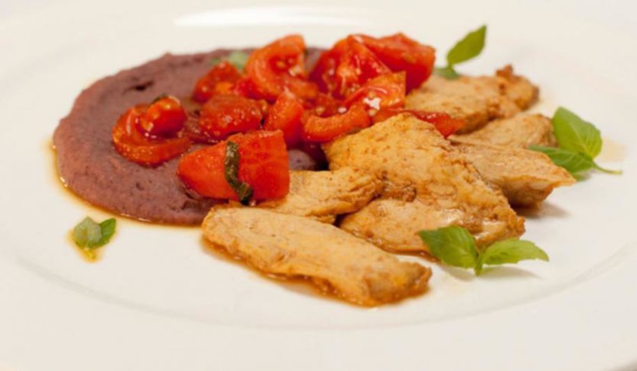 Рецепт курицы с чайным соусом и пюре из фасоли