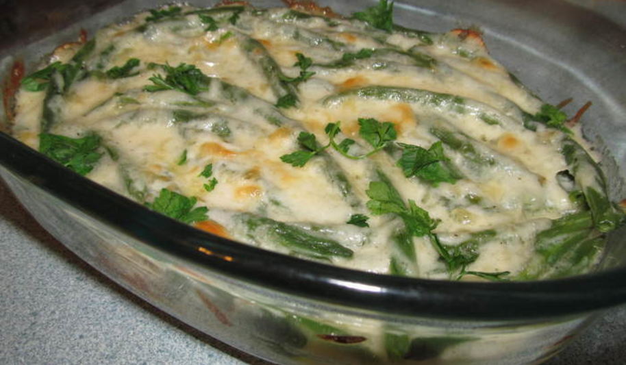 Рецепт спаржевой фасоли с соусом mornay