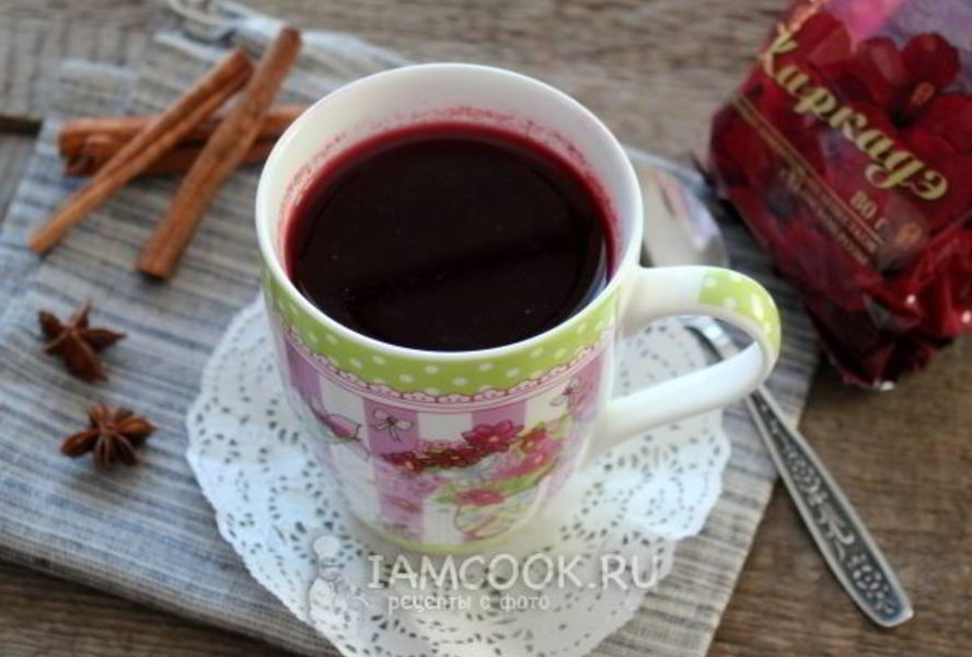 Безалкогольный глинтвейн из каркаде