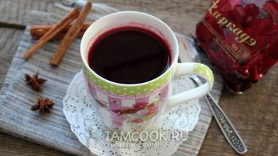 безалкогольный глинтвейн из каркаде