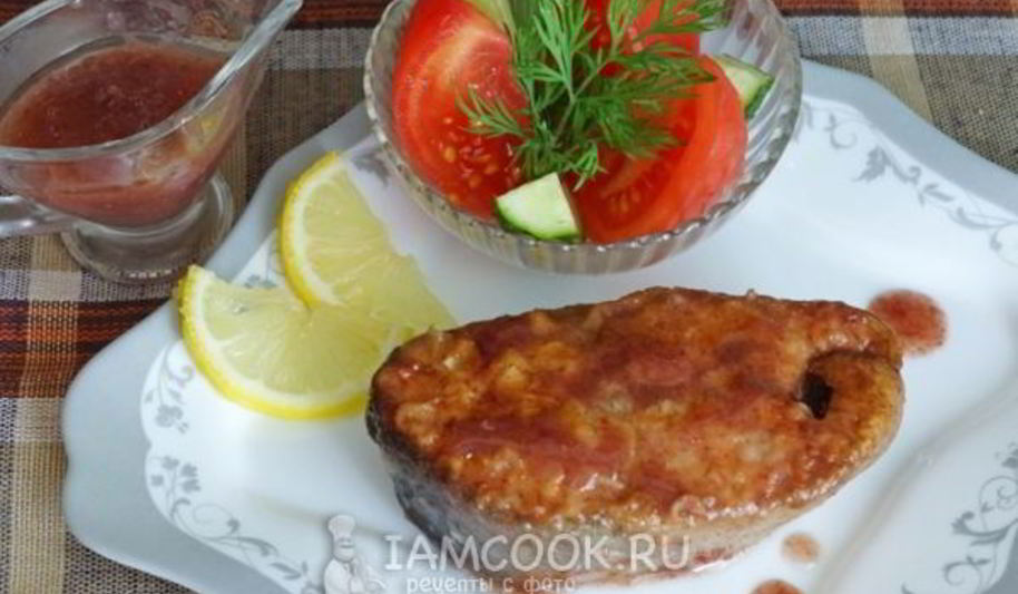 Рецепт кеты в ароматном соусе глинтвейн