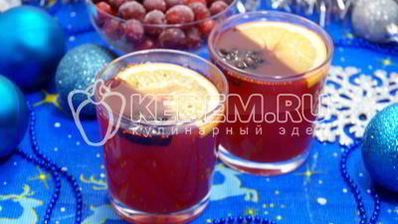 клюквенный безалкогольный глинтвейн