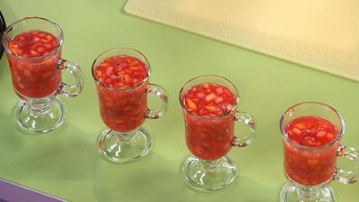 кисель из клюквы с тропическими фруктами