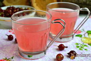 Кисель из розового крыжовника