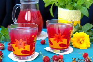 Малиновый кисель с мятой